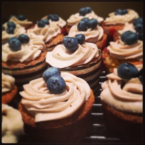 Blueberry and Pear Cupcakes